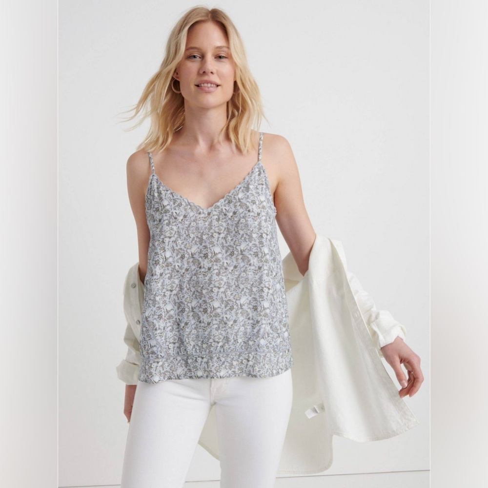 Lucky Brand Floral Cami Light Blue Sz XL